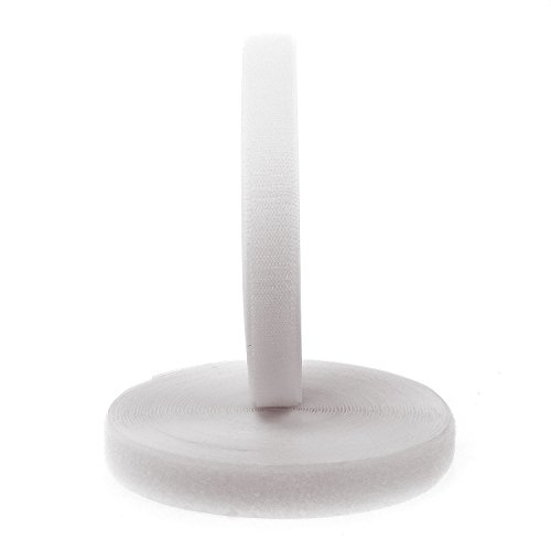 TUKA 25m x 25mm Hook y Loop Bandas para Coser, no Autoadhesivas, 25 mm de Ancho, 25m Gancho y 25m Bucle Cinta, de Vuelta sin Adhesivo, Cinta de Gancho y Bucle, Blanco, TKB5003 White