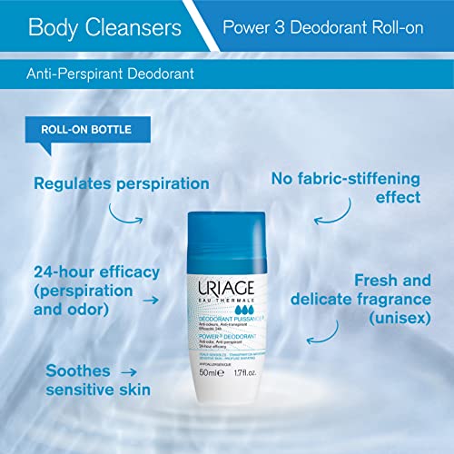 Uriage Power3 Deodorant Roll-on 50 Ml, Único, Aromatic