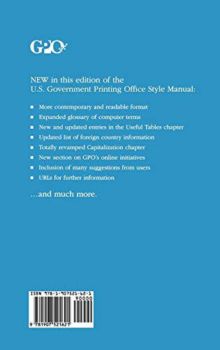 U.S. Government Printing Office Style Manual: An official guide to the form and style of Federal Government printing