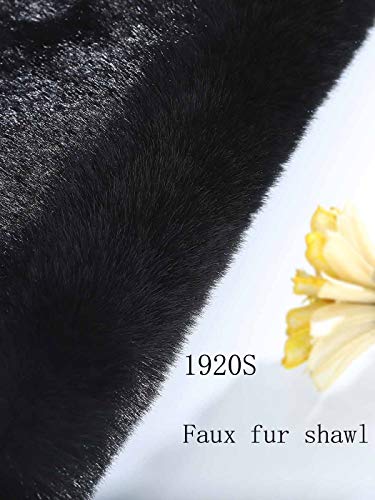Ushiny - Chal de piel sintética para bodas invernales, estola y bufanda de pelo para mujeres y niñas