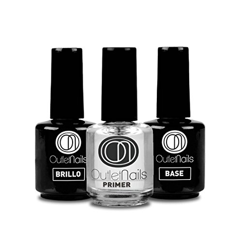 UV Base 15ml + UV Brillo 15ml + Primer sin Acido 15ml ideal para Esmaltes Permanentes/Semi Permanente