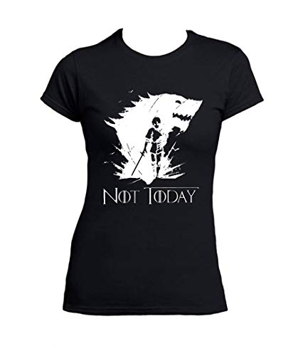 UZ Design Camiseta Not Today Arya Mujer Chica Niña Stark Winter is Coming Juego de Tronos, Niño 7-8 Años