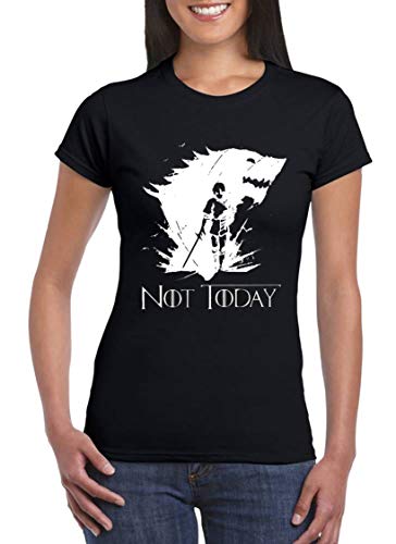 UZ Design Camiseta Not Today Arya Mujer Chica Niña Stark Winter is Coming Juego de Tronos, Niño 7-8 Años