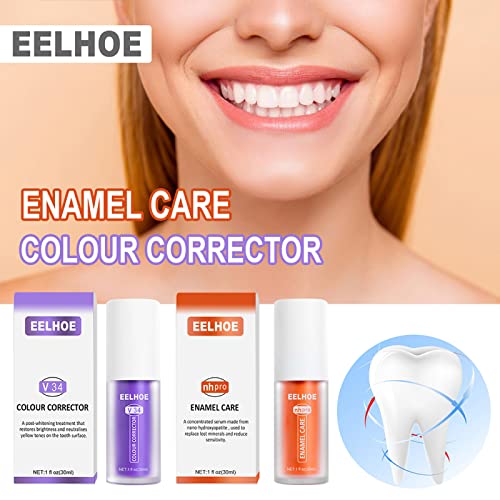 V34 Colour Corrector Toothpaste, Pasta de Dientes para Limpiar los Dientes Blanqueamiento Dental Cuidado del Esmalte Manchas de Pasta de Dientes, Pasta de Dientes blanqueante de Dientes,Púrpura