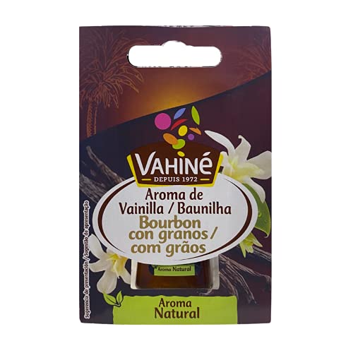 VAHINÉ - Pastelería - Aroma natural de Vainilla Bourbon con granos - Vainilla Bourbon - Granos de Vainilla - Para la Elaboración de Natillas, Flanes y Creme Brulée - 20 mL
