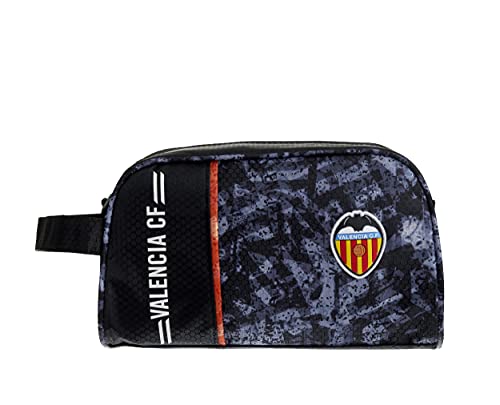 Valencia CF Neceser – 1 Bolsillo Cremallera Simple Asa para Transporte – Medidas 25x15,5x11 cm Color Negro