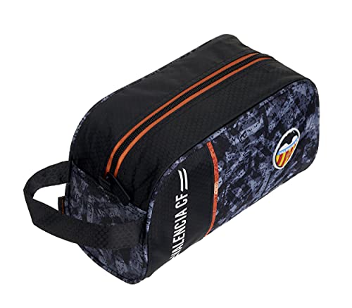 Valencia CF Neceser – 1 Bolsillo Cremallera Simple Asa para Transporte – Medidas 25x15,5x11 cm Color Negro