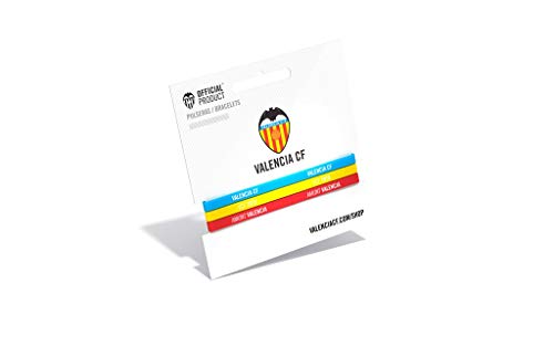 Valencia Club de Fútbol Pulsera Classic Tricolor Escudo Estándar para Hombre | Pulsera Valencia de Silicona | Apoya al Valencia CF con un Producto Oficial | VCF