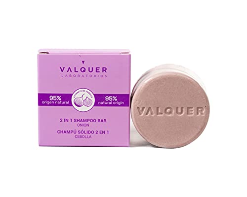 Valquer Laboratorios Champú Sólido 2 En Cebolla. 95% Ingredientes Naturales. Todo Tipo De Cabello. Vegano. Champú Ecológico - 70 Gr, Único