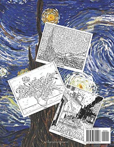 Van Gogh Coloring Book: 20 Vincent Van Gogh Paintings to Color including Starry Night, Irisis, and More - Perfect Gift for Van Gogh Fans