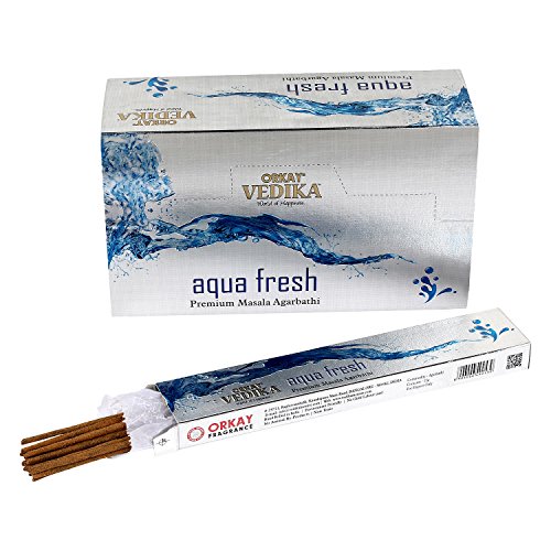 Vedika Aqua Fresh Premium enrolla a mano Masala – Varillas de incienso 15 G. X 12 paquetes = 180 g.