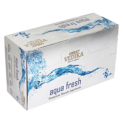 Vedika Aqua Fresh Premium enrolla a mano Masala – Varillas de incienso 15 G. X 12 paquetes = 180 g.