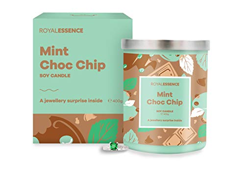 Vela Royal Essence Mint Choc Chip (joya sorpresa de plata de ley 925 valorada en £ 50 a £ 3000) Tamaño del anillo 9