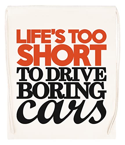 Vendax Life'S Too Short To Drive Boring Cars Beige Bolsa De Gimnasio con Cordón Drawstring Gym Bag Backpack