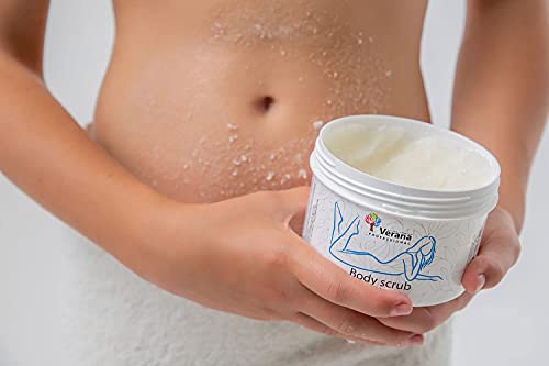 Verana Exfoliación Corporal Coco, Producto Orgánico Para Todos Los Tipos De Piel, Tratamiento Anticelulítico Y Humectante, Restaura La Elasticidad Normal De La Piel, 300 G