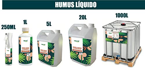 VERMIORGANIC Humus Líquido de Lombriz Ecológico, 5L. Rico en Microorganismos. Regenera de la Vida del Suelo.