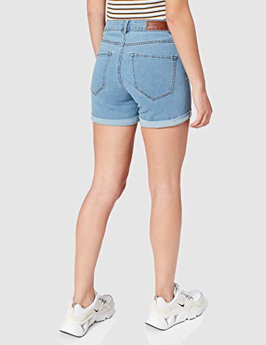 Vero Moda NOS Vmhot Seven NW Dnm Fold Shorts Mix Noos Pantalones Cortos para Mujer , Azul (Light Blue Denim Light Blue Denim) , 40 (Talla del fabricante: Medium)
