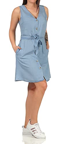 Vero Moda Vmviviana SL Short Dress Ga Noos Vestido, Mezclilla De Color Azul Claro, S para Mujer