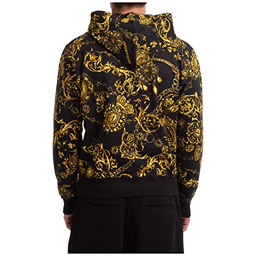 Versace Jeans Couture Sudadera con cremallera para hombre, negro S