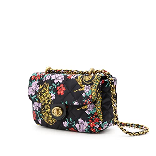 Versace Jeans Couure - Bolso Minib 72VA4BQ1 de raso acolchado con impresión Baroque Sun Flower Garden