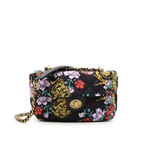 Versace Jeans Couure - Bolso Minib 72VA4BQ1 de raso acolchado con impresión Baroque Sun Flower Garden