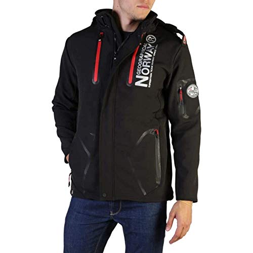 Veste softshell capuche amovible avec imprimé Geographical Norway réfléchissant pour homme - black - S