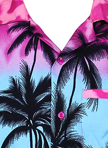 V.H.O. Funky Camisa Hawaiana, Beach, Eclectic Pink, L