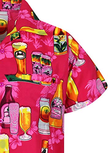 V.H.O. Funky Camisa Hawaiana, Beerbottle, Rosa, L