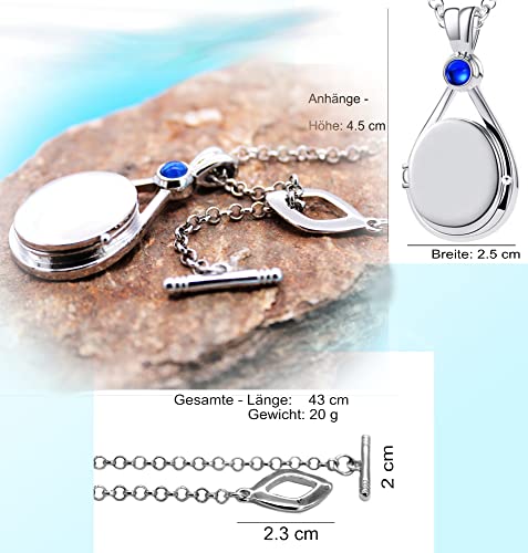 VICKWOOD H2O Kette Plötzlich Meerjungfrau Halskette mit Medaillon zum Öffnen für Bilder Inklusive Muschelförmiger Geschenk-Box Geschenk für Frauen zum Valentinstag