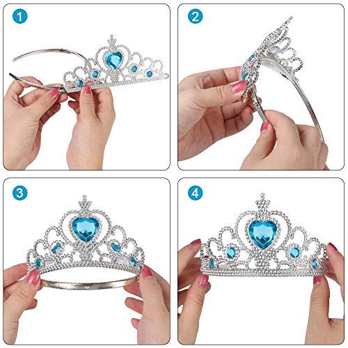 Vicloon 2pcs Princesa Vestir Accesorios Regalo Conjunto con Corona/Sceptre para Niña,3-10 Años