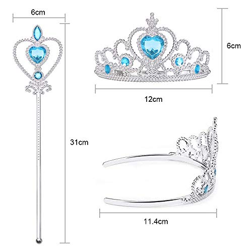 Vicloon 2pcs Princesa Vestir Accesorios Regalo Conjunto con Corona/Sceptre para Niña,3-10 Años