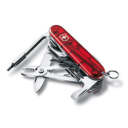 Victorinox Cyber Tool L Navaja con 39 funciones, incluyendo lima para metal, portabrocas, bolígrafo y alicates, color rojo