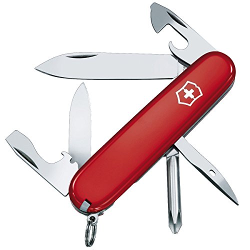 Victorinox Tinker Navaja con 12 funciones incluyendo abrelatas y destornillador Phillips, color rojo