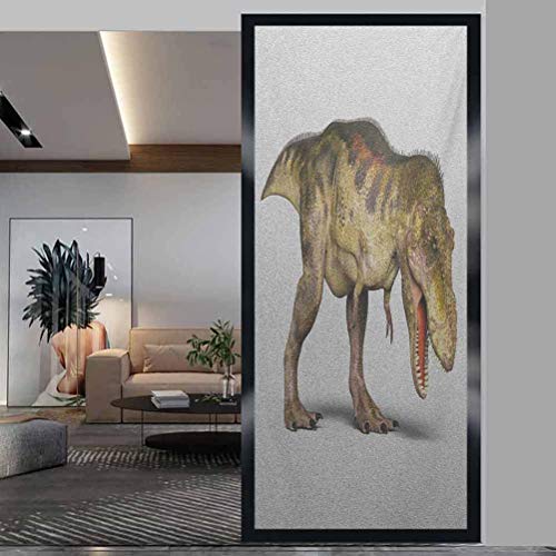 Vinilo adhesivo 3D estático para ventana con diseño de dinosaurios realistas 3D, especies extintas de animales prehistóricos, cuarto de baño, oficina, sala de reuniones, sala de estar, 17 pulgadas x 3