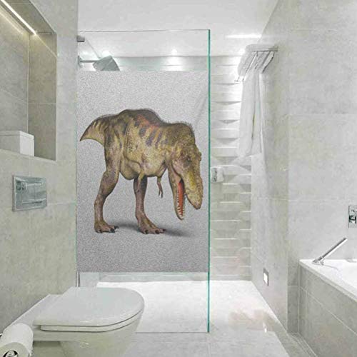 Vinilo adhesivo 3D estático para ventana con diseño de dinosaurios realistas 3D, especies extintas de animales prehistóricos, cuarto de baño, oficina, sala de reuniones, sala de estar, 17 pulgadas x 3
