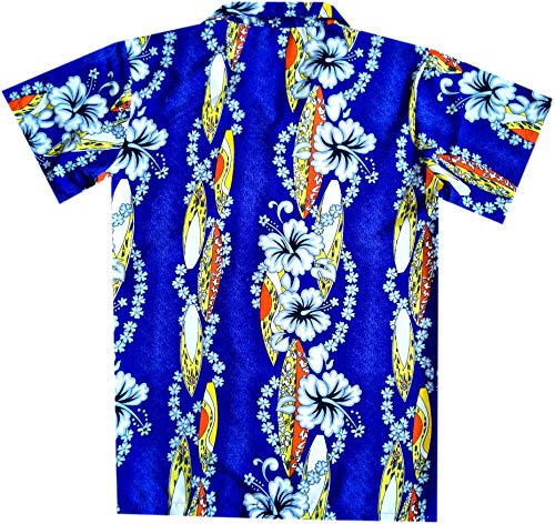 Virgin Crafts Mens hawaiana Camicia Funky Beach Party Hibiscus barca blu 3XL