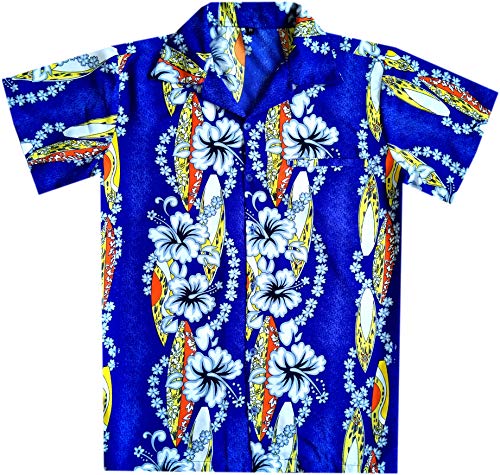 Virgin Crafts Mens hawaiana Camicia Funky Beach Party Hibiscus barca blu 3XL