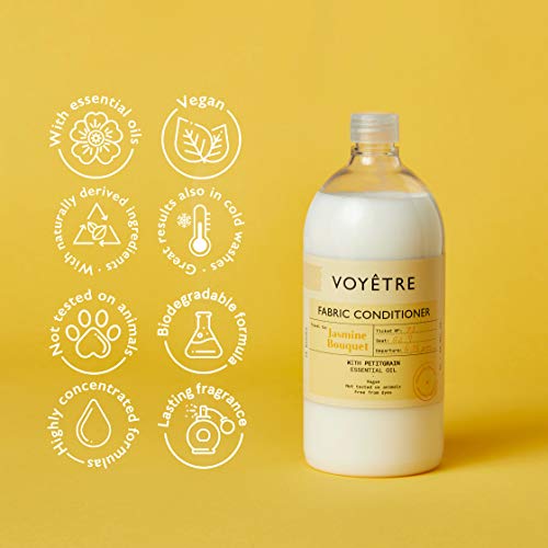 Voyetre Suavizante Concentrado para lavadora – Natural, vegano, fórmula biodegradable [1L – 28 lavados] (Jasmine Bouquet)