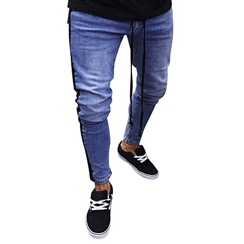 VPASS Pantalones Vaqueros para Hombre,Pantalones Casuales Moda Jeans Rotos Trend Largo Pantalones Pants Skinny Pantalon Fitness Jeans Largos Pantalones Ropa de Hombre