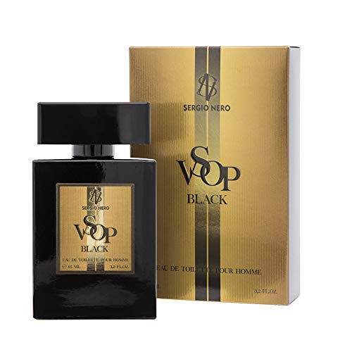 VSOP Black Agua de tocador/Eau de toilette para Hombres, frasco de 95 ML (3.2 Fl.oz.) ● Fragancia amaderada para él de SERGIO NERO ● Regalo de hombre extravagante