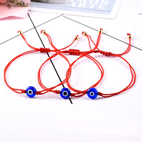 VU100 3pcs Pulsera Mal de Ojo Pulsera Clásico Ojo de la Buene Suerte con circonitas Proteccion Joyería de protección Cordón Rojo