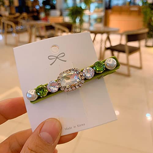 wangbadan La Nueva Gota de Agua Flannel Rhinestone Clips de Pelo de Alto Grado Boutique Crystal Hair Pines para Mujeres Europa y América Simple Popul-A15