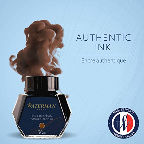 Waterman tinta para pluma estilográfica, marrón absoluto, frasco de 50 ml