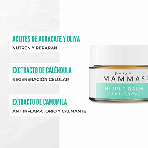 We Are Mammas - Crema para Pezones sin Lanolina - Ofrece Alivio y Protección a las Madres Lactantes - Protector de Pecho durante la Lactancia - Propiedades Antiinflamatorias y Calmantes - 15 ml