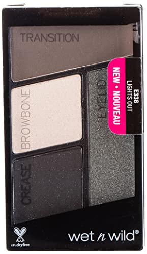 Wet n Wild Color Icon Eyeshadow Quads (Lights Out) – Paleta de Sombras de ojos - 4 colores mate y brillo