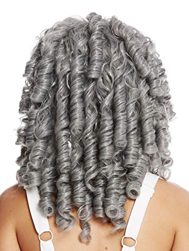 WIG ME UP- 91056-1-ZA68E Peluca Mujer Carnaval Halloween Barroco Rococó Biedermeier Gótico Lolita Cosplay rizos espirales Pelo Largo Gris