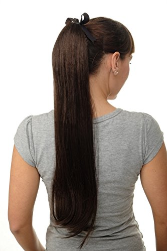 WIG ME UP- extensión de pelo coleta con peineta y banda pelo largo liso castaño cenizo medio 65 cm D13001-8