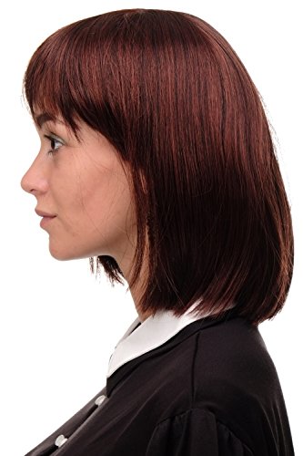 WIG ME UP- peluca de mujer Paje Bob pelo liso castaño rojizo mezcla de marrón medio y castaño caoba corte tipo Bob 25 cm 7803-3003