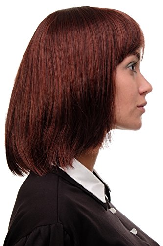 WIG ME UP- peluca de mujer Paje Bob pelo liso castaño rojizo mezcla de marrón medio y castaño caoba corte tipo Bob 25 cm 7803-3003