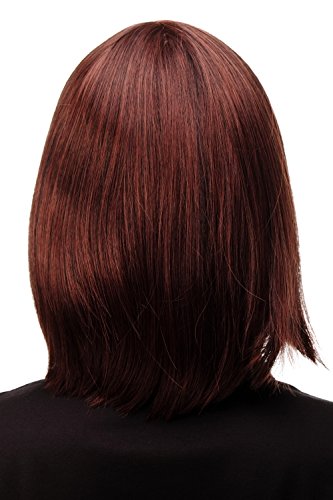 WIG ME UP- peluca de mujer Paje Bob pelo liso castaño rojizo mezcla de marrón medio y castaño caoba corte tipo Bob 25 cm 7803-3003